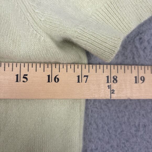 Valerie Stevens 100% Two-Ply Cashmere Light Yellow Short Sleeve Top Pettite M - Picture 5 of 5